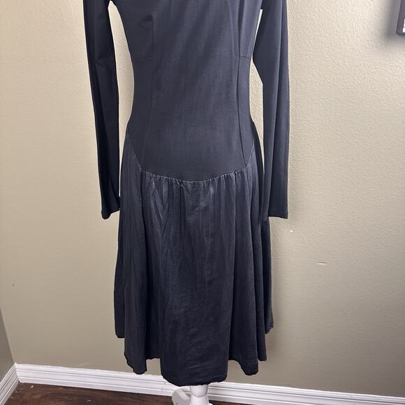 Luna Luz Dress Midi New w Tags Women S Cotton/Silk/Spandex, Black, Charcoal goth - Picture 6 of 11